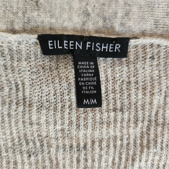 Eileen Fisher Gray Organic Linen V-Neck Cardigan Duster - Picture 5 of 6